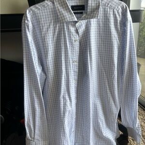 Bugatchi Men's Blue Checkered Shirt -Comfort Stretch